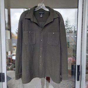 Eddie Bauer dark moss Flannel Shirt size L